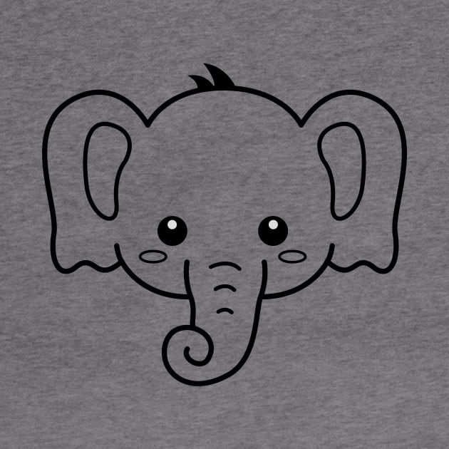 Elephant Head - Cute Illustration - Baby Elephants by samshirts